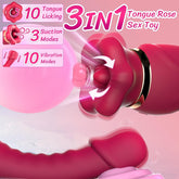 Vibrador con succión de lengua giratoria de boca grande, consolador de punto G, juguetes sexuales para mujeres